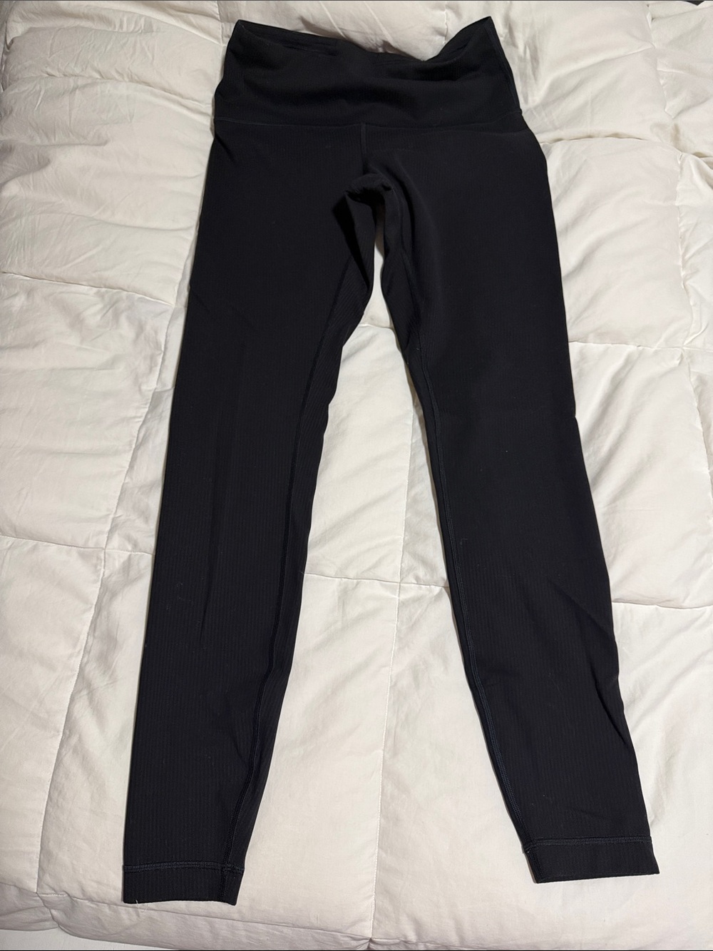 lululemon athletica Black Ribbed High-Waist Leggings